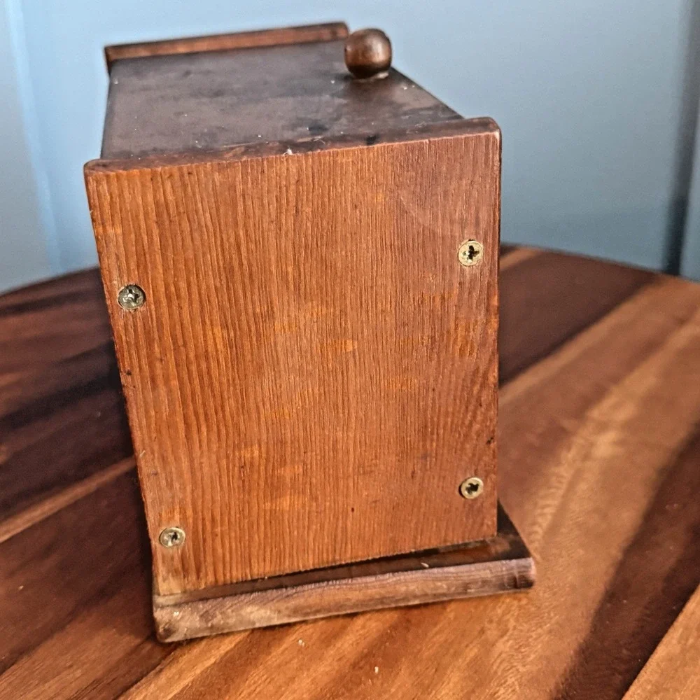 Vintage Wood Recipe Box Folk Art General Store Engraved Rustic Kitchen Decor